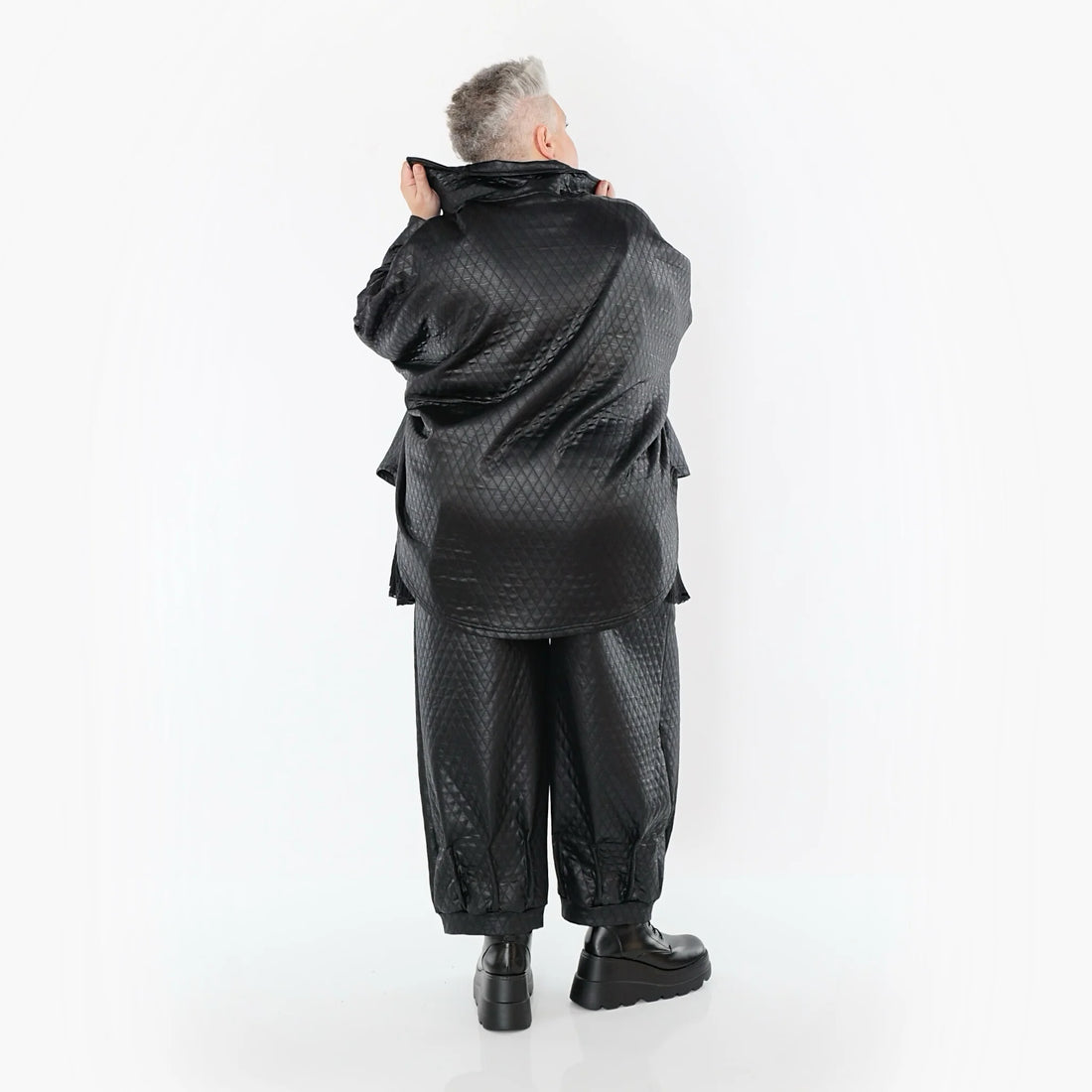  Ballonhose von AKH Premium aus Viskose, P1021.7160, Schwarz, Raute, Ausgefallen, Zeitlos