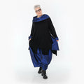 A-Form Shirt von AKH Premium aus Viskose, P102187, Schwarz/Royalblau, Ausgefallen, Zeitlos