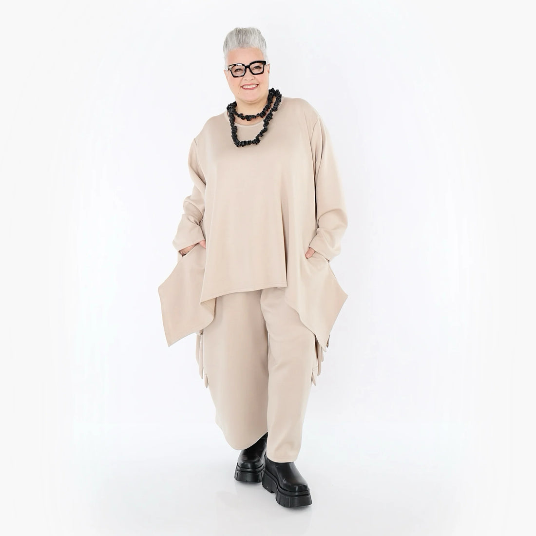  Ballonhose von AKH Fashion aus Viskose, 1566.07125, Beige, Ausgefallen, Zeitlos, Schick