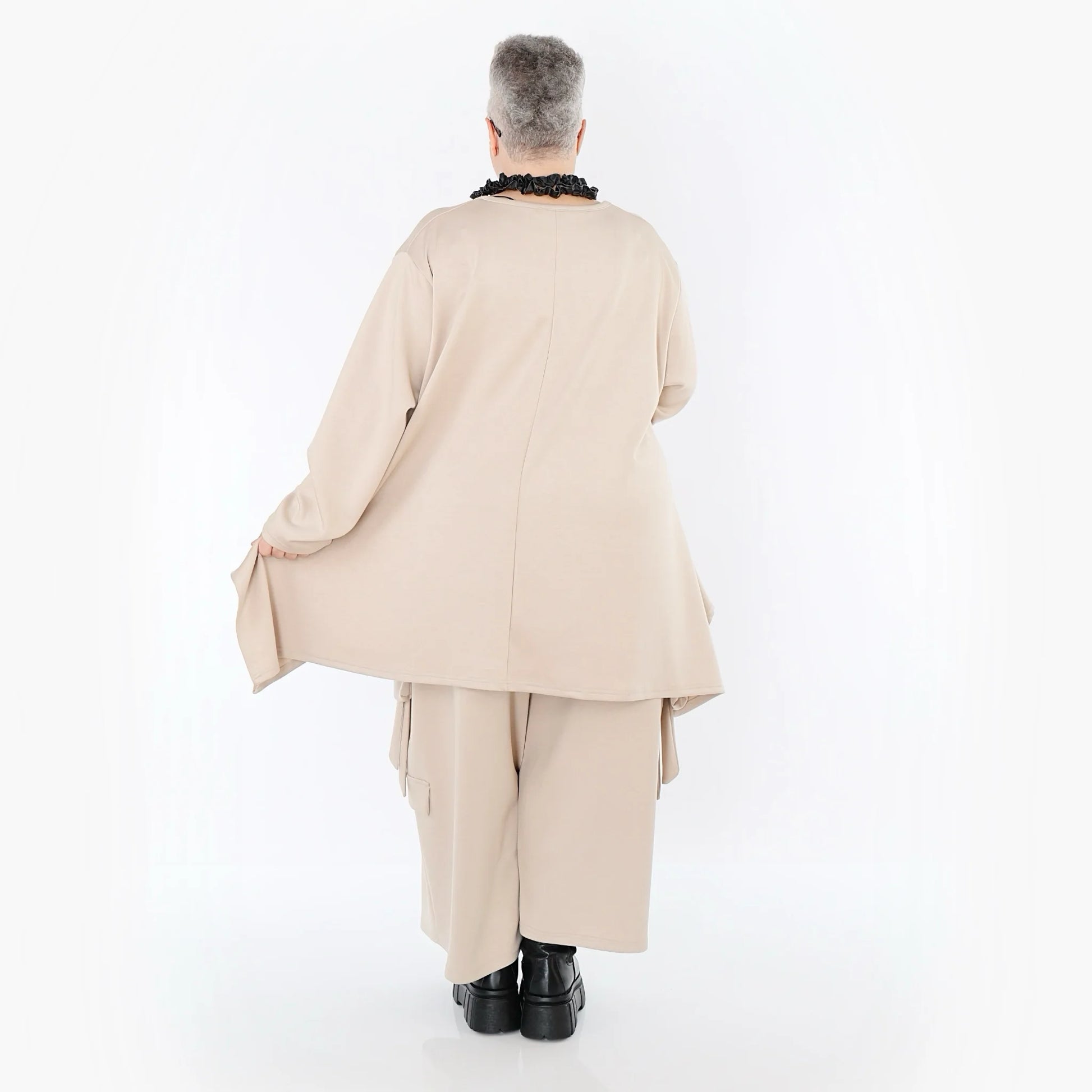  A-Form Bigshirt von AKH Fashion aus Viskose, 1566.06809, Beige, Ausgefallen, Zeitlos, Schick