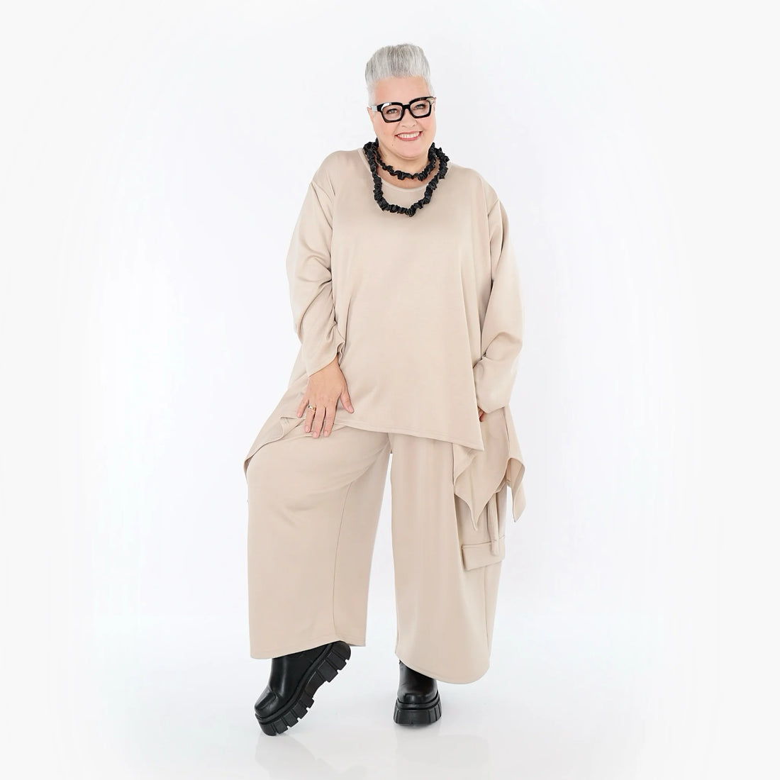  Ballonhose von AKH Fashion aus Viskose, 1566.07125, Beige, Ausgefallen, Zeitlos, Schick