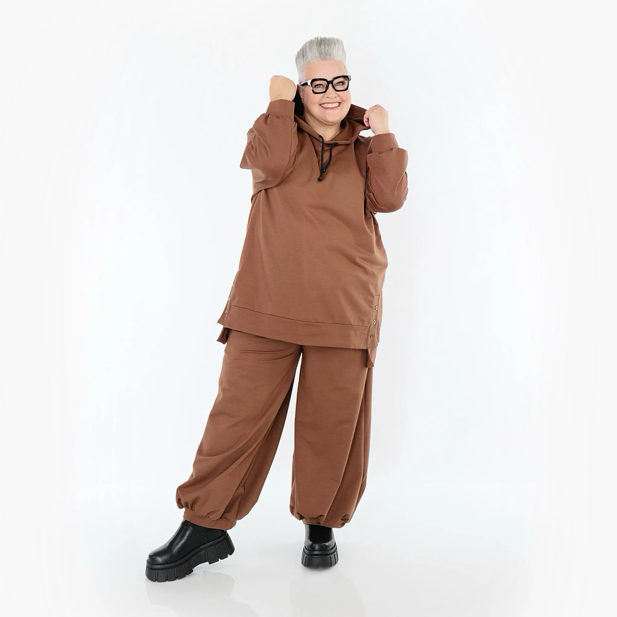 Ballonhose von AKH Fashion aus Viskose, 1566.08067, Braun, Ausgefallen, Zeitlos, Schick