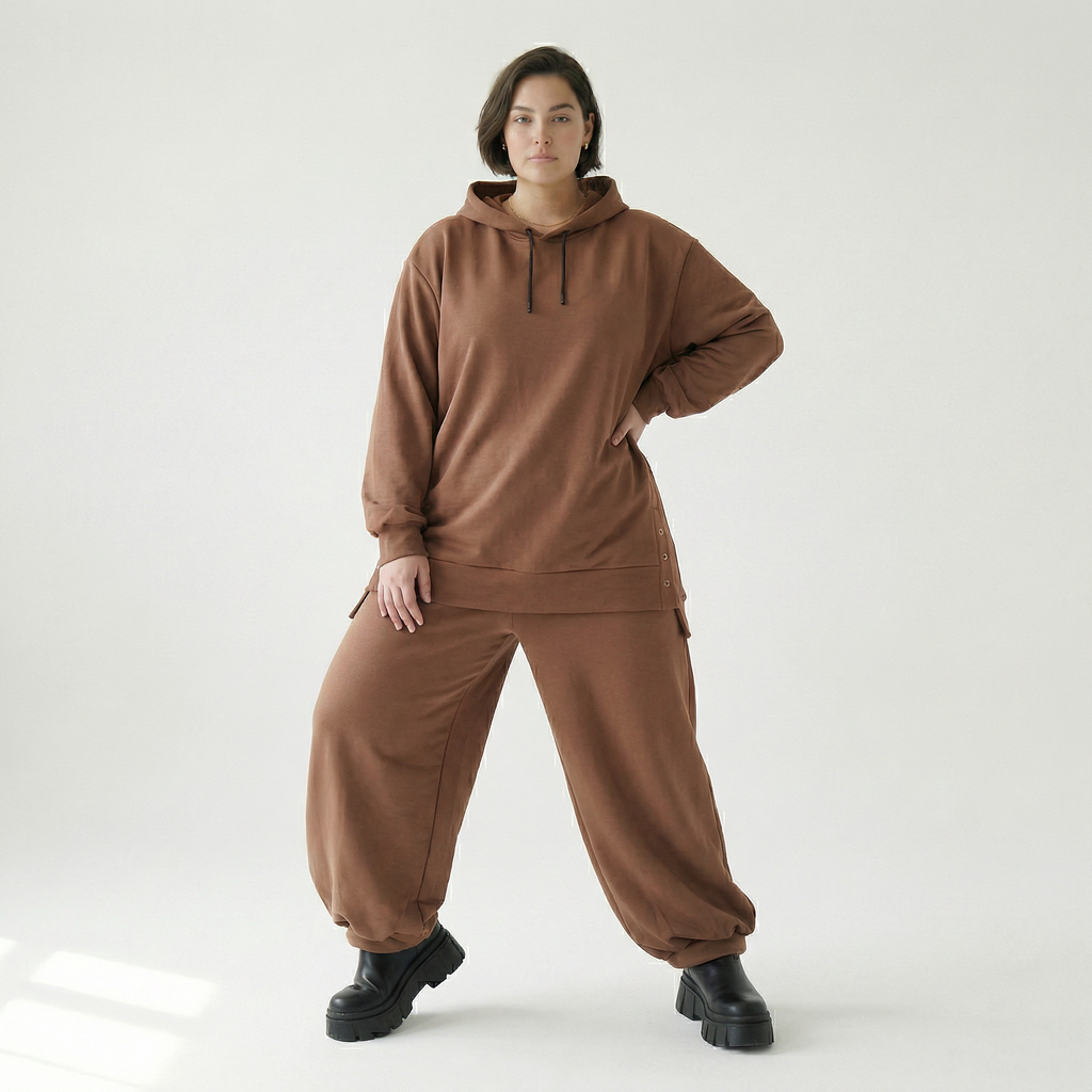  AKH Fashion Bigshirt in gerader Form, aus Viskose, 1566.06988, Braun, Ausgefallen, Zeitlos