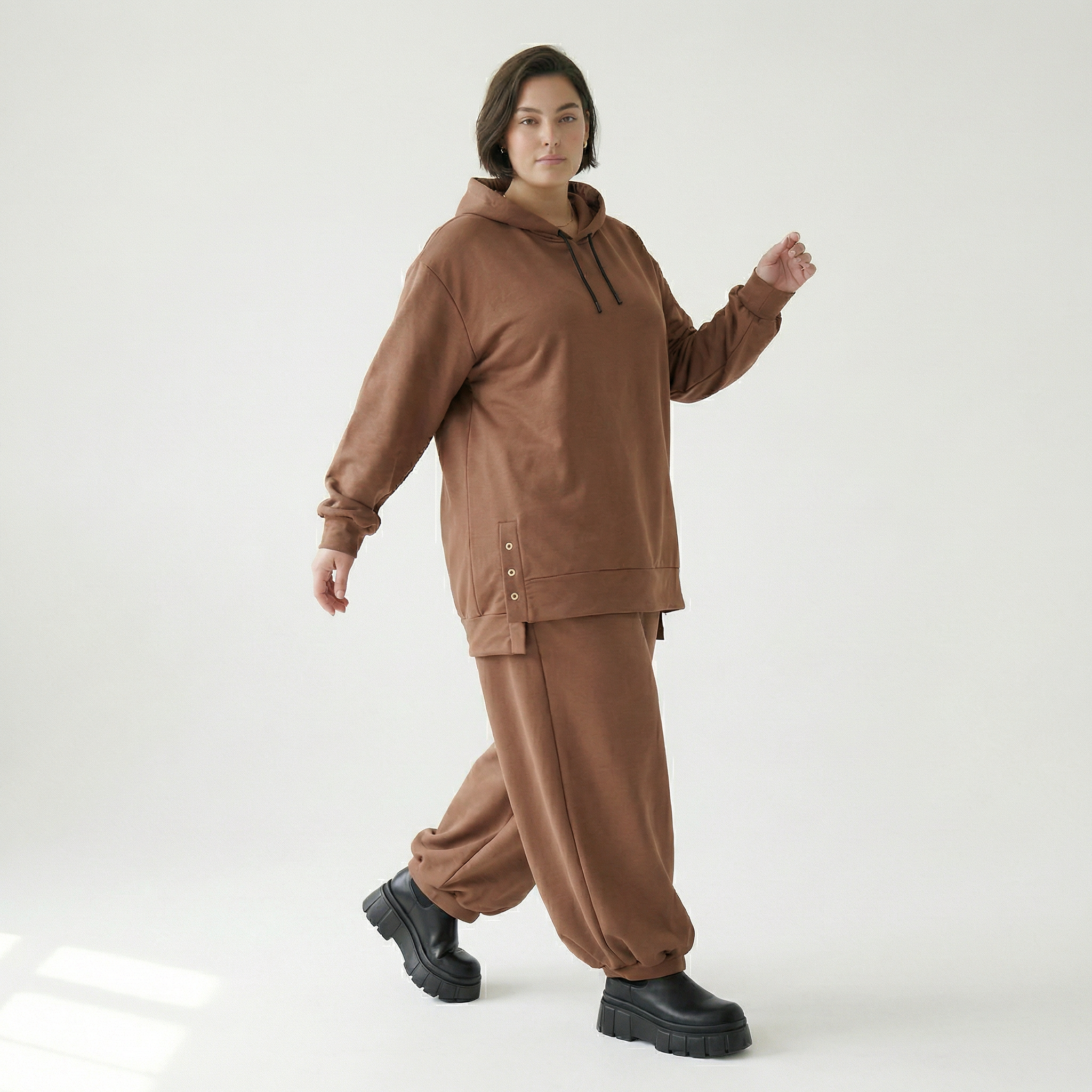  AKH Fashion Bigshirt in gerader Form, aus Viskose, 1566.06988, Braun, Ausgefallen, Zeitlos