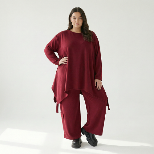  Ballonhose von AKH Fashion aus Viskose, 1566.07125, Weinrot, Ausgefallen, Zeitlos, Schick