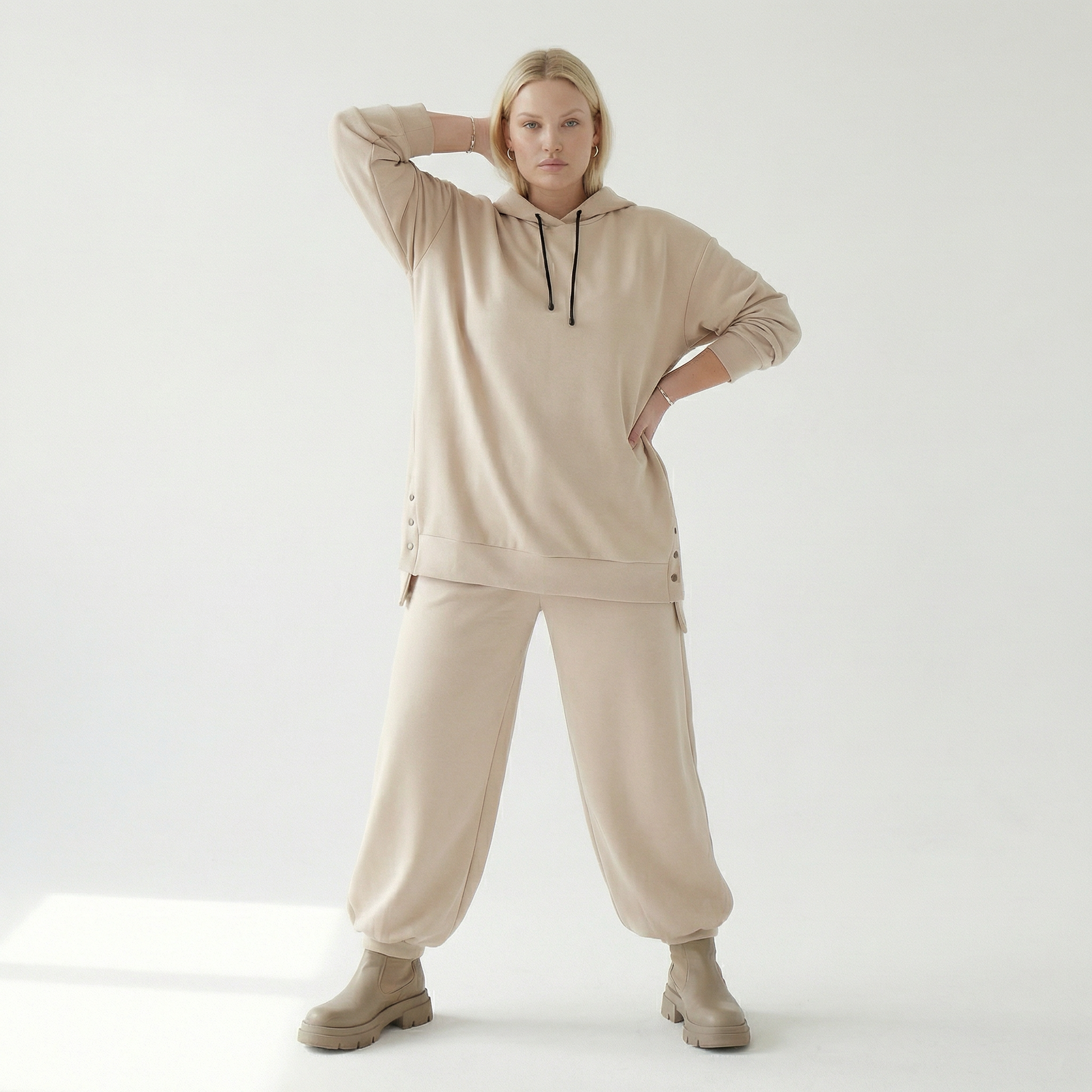  AKH Fashion Bigshirt in gerader Form, aus Viskose, 1566.06988, Beige, Ausgefallen, Zeitlos