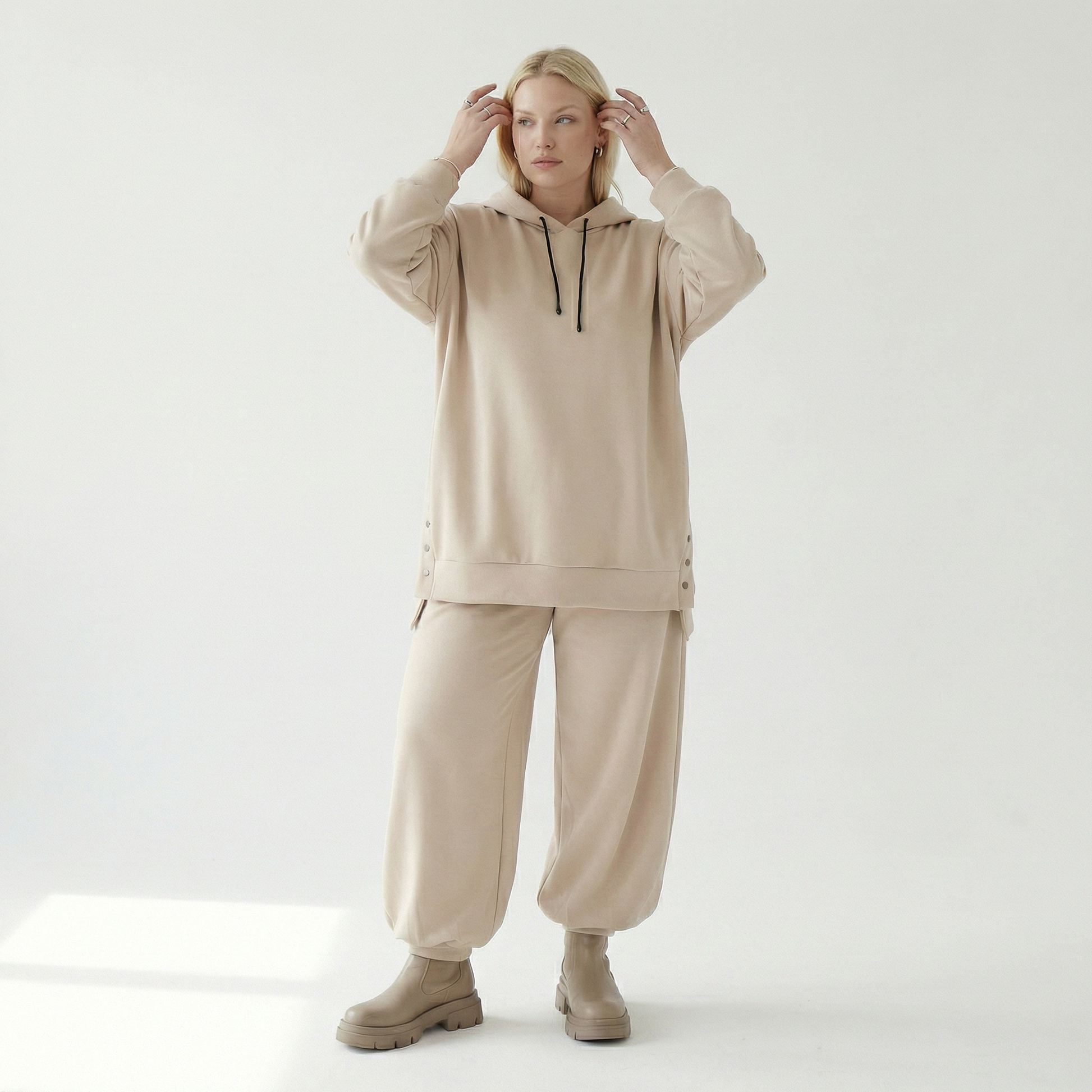  AKH Fashion Bigshirt in gerader Form, aus Viskose, 1566.06988, Beige, Ausgefallen, Zeitlos