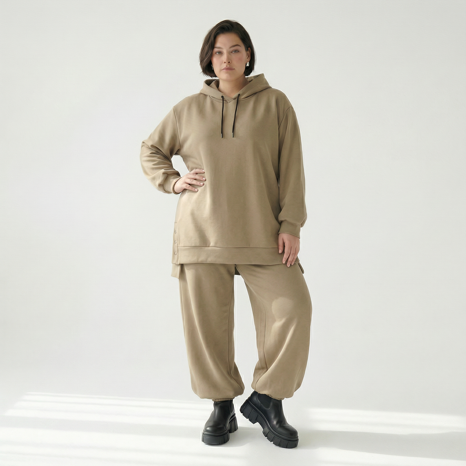  AKH Fashion Bigshirt in gerader Form, aus Viskose, 1566.06988, Camel, Ausgefallen, Zeitlos