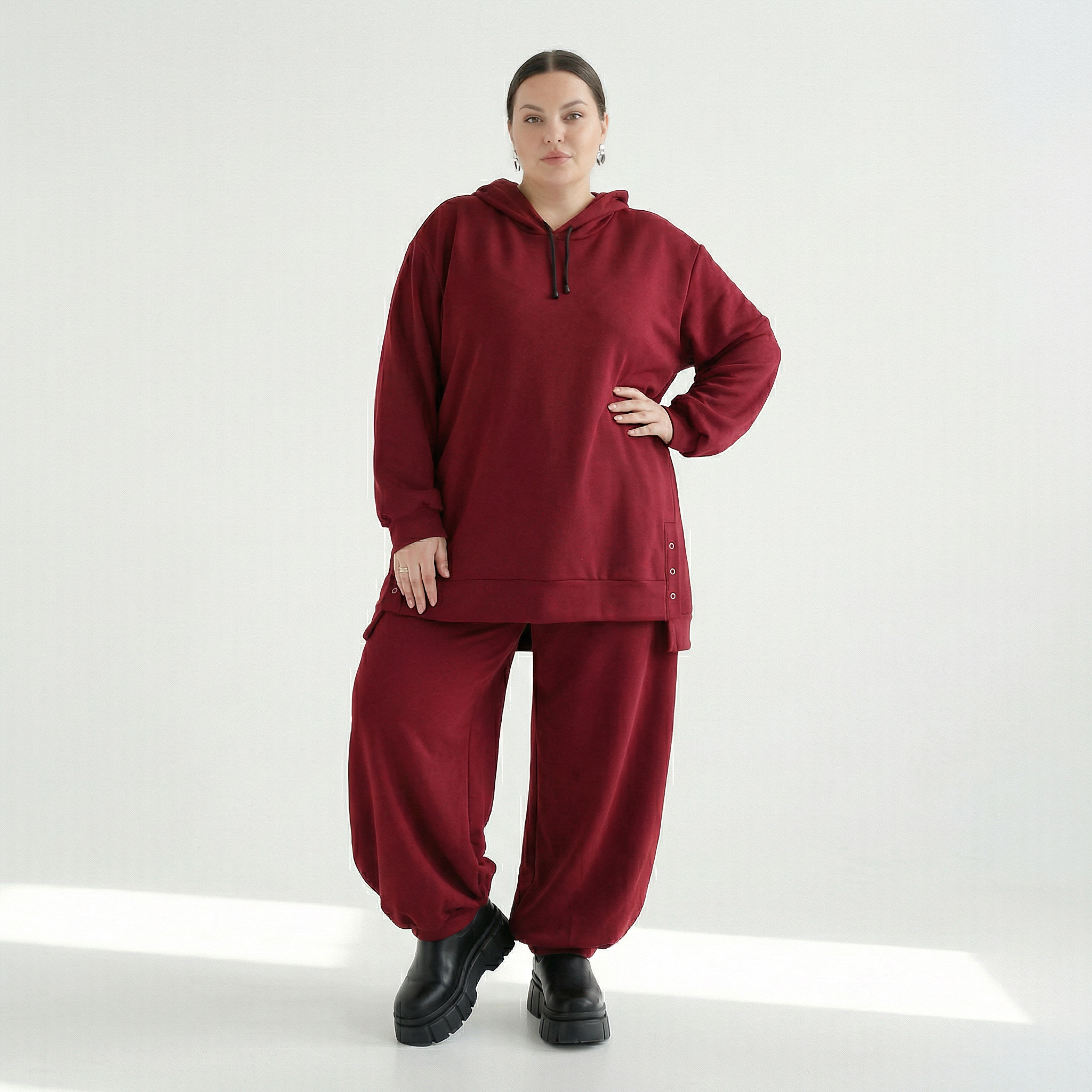  AKH Fashion Bigshirt in gerader Form, aus Viskose, 1566.06988, Weinrot, Ausgefallen, Zeitlos