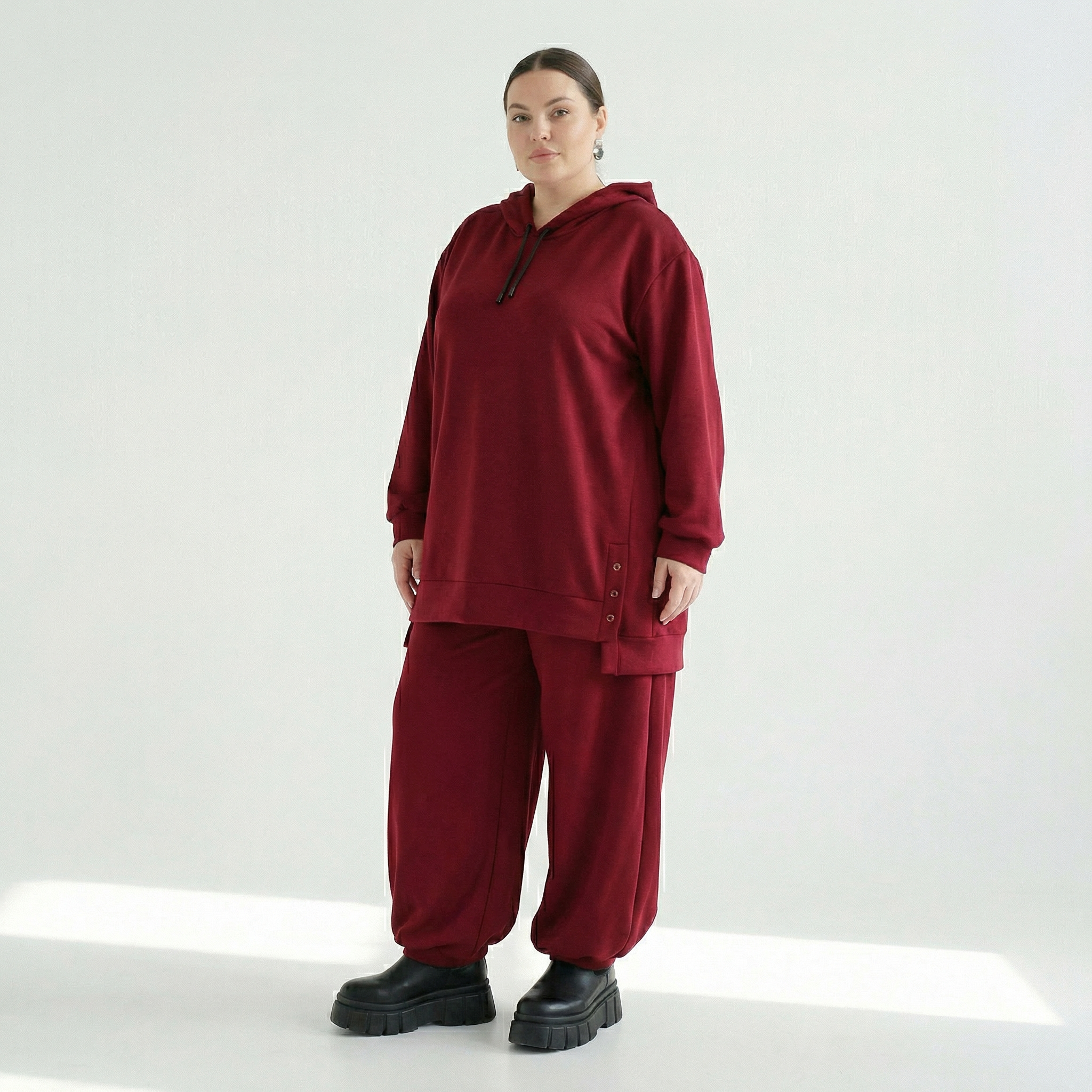  AKH Fashion Bigshirt in gerader Form, aus Viskose, 1566.06988, Weinrot, Ausgefallen, Zeitlos