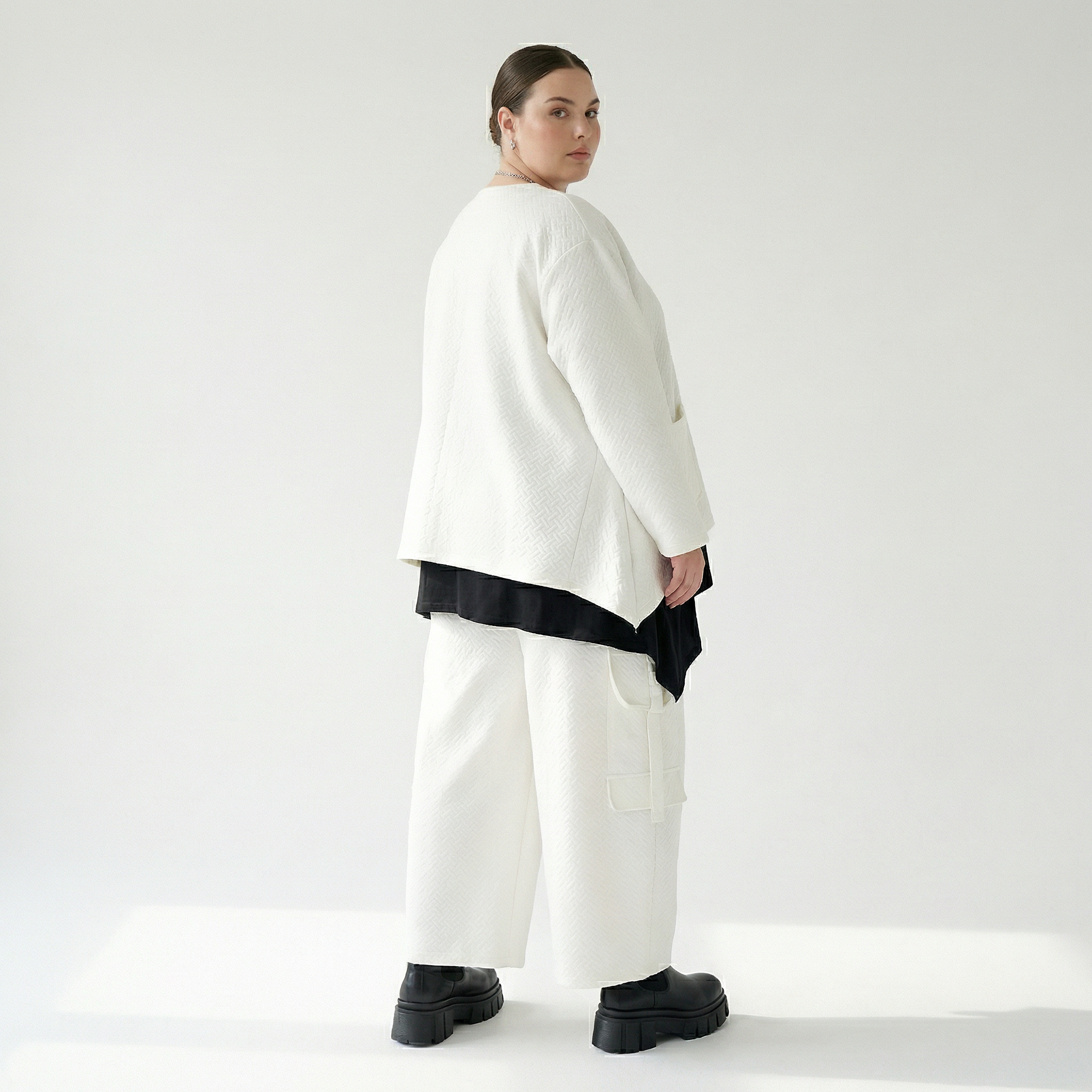  A-Form Jacke von AKH Fashion aus Baumwolle, 1567.00118, Weiß, ZickZack, Ausgefallen