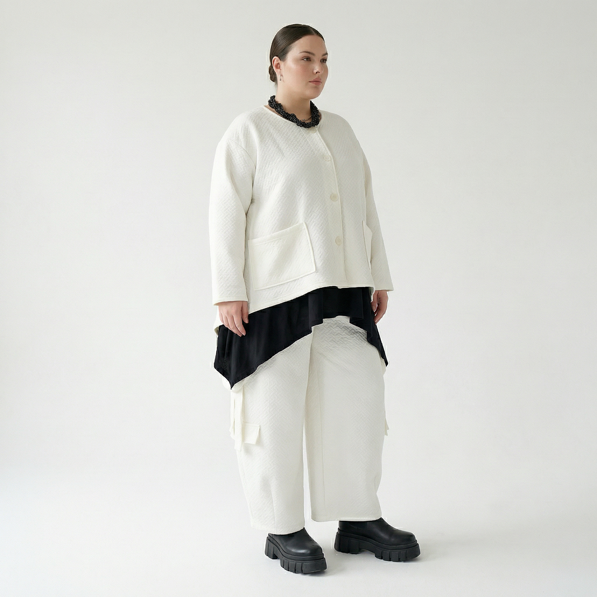  Ballonhose von AKH Fashion aus Baumwolle, 1567.07125, Weiß, ZickZack, Ausgefallen, Zeitlos