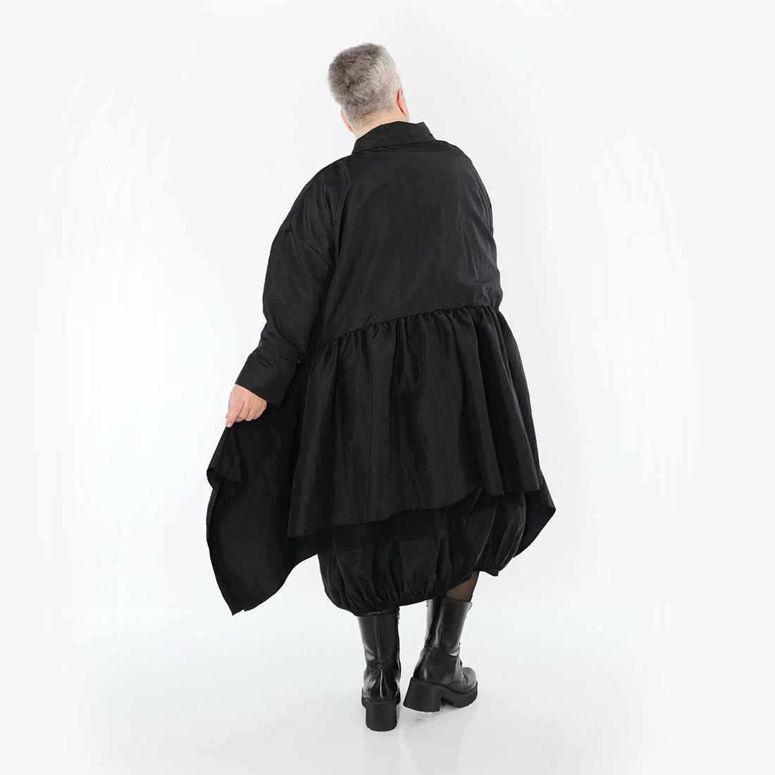  A-Form Jacke von AKH Premium aus Viskose, P107147, Schwarz, Ausgefallen, Zeitlos, Schick