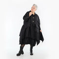  A-Form Jacke von AKH Premium aus Viskose, P107147, Schwarz, Ausgefallen, Zeitlos, Schick