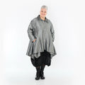  AKH Premium Jacke in Glocken-Form, aus Viskose, P107148, Grau, Ausgefallen, Zeitlos
