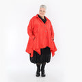  AKH Premium Jacke in Glocken-Form, aus Viskose, P107148, Rot, Ausgefallen, Zeitlos, Schick