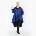 AKH Premium Jacke in Glocken-Form, aus Viskose, P107148, Royalblau, Ausgefallen, Zeitlos