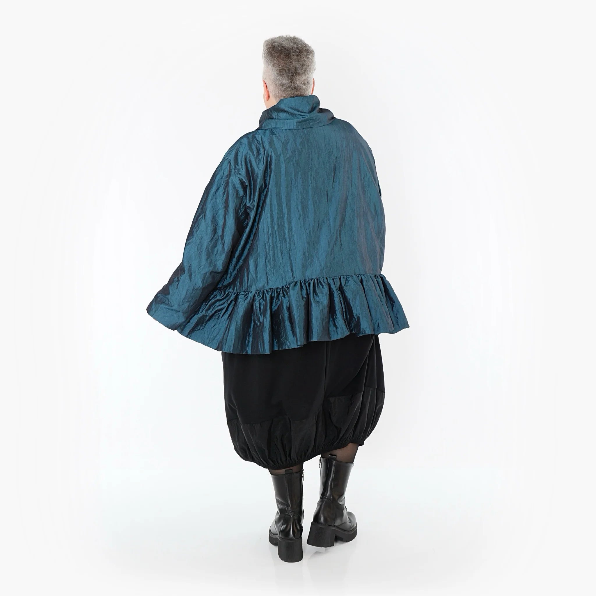  A-Form Jacke von AKH Premium aus Viskose, P107166, Petrol, Ausgefallen, Zeitlos, Schick