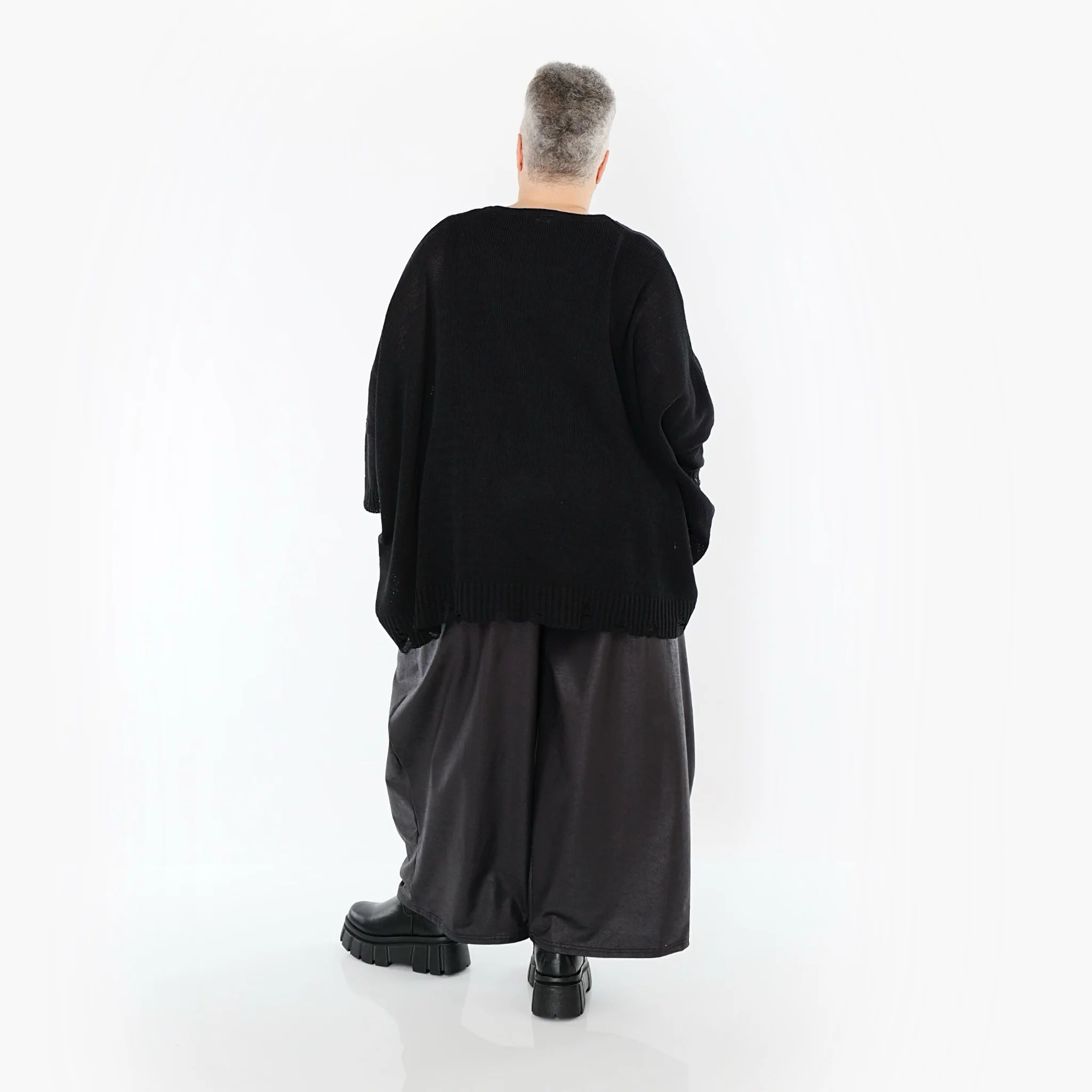 Ballonhose von AKH Premium aus Materialmix, P1027.7126, Schwarz, Ausgefallen, Zeitlos