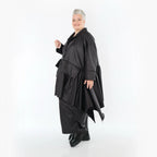  A-Form Jacke von AKH Premium aus Materialmix, P1027.7147, Schwarz, Ausgefallen, Zeitlos