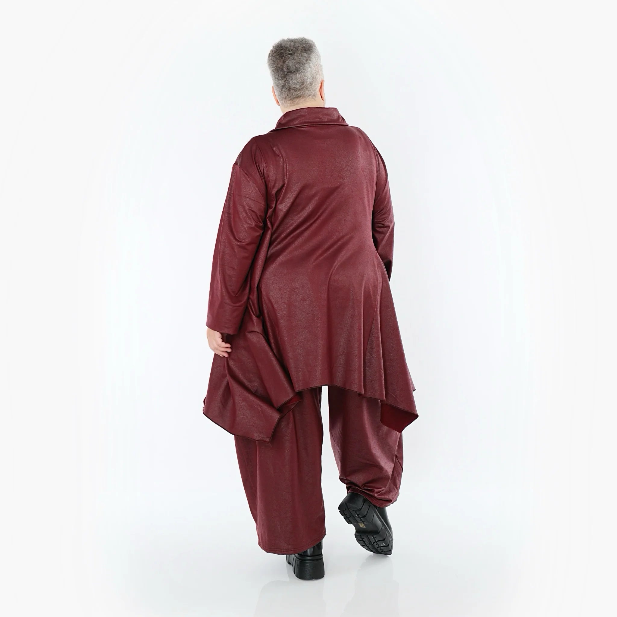  AKH Premium Jacke in Glocken-Form, aus Materialmix, P1027.7148, Weinrot, Ausgefallen