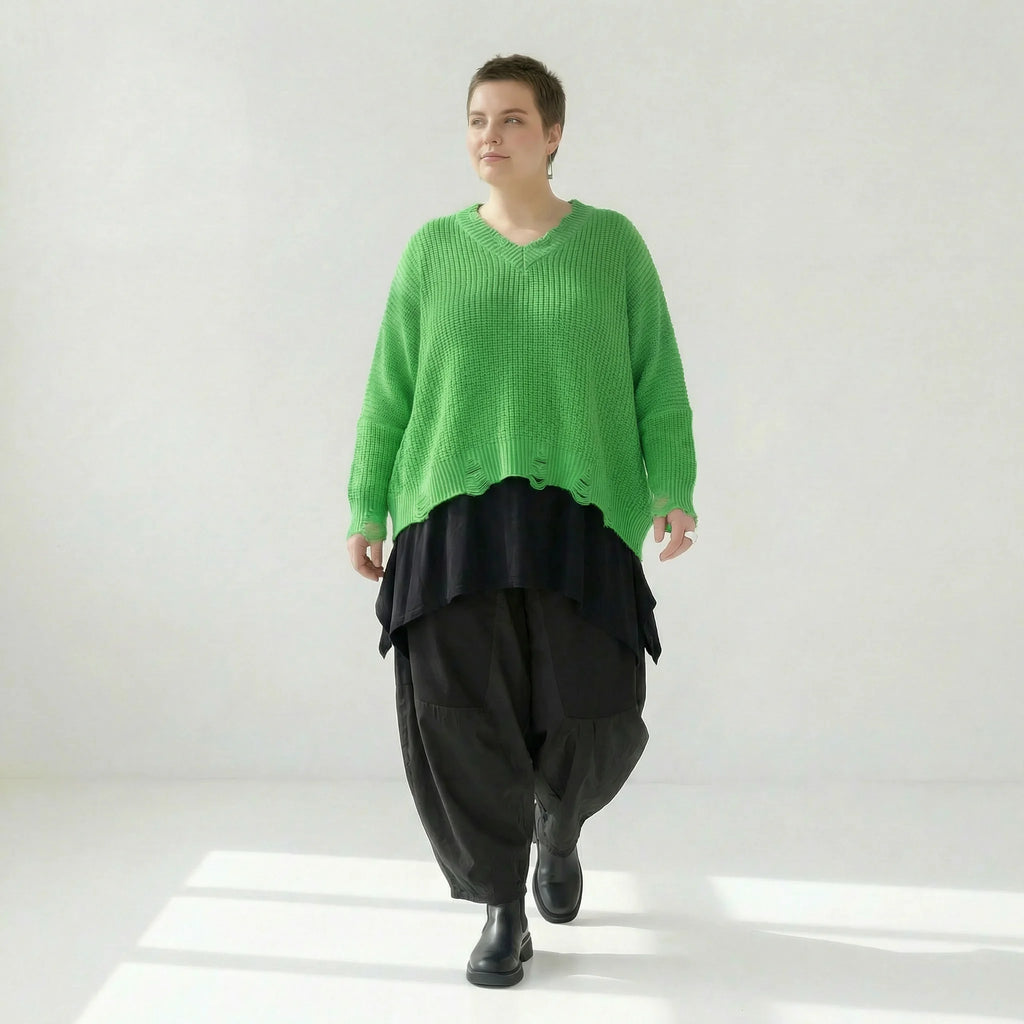  AKH Premium Überwurf in kastiger Form, aus Baumwolle, P1032.2602, Apfelgrün, Ausgefallen