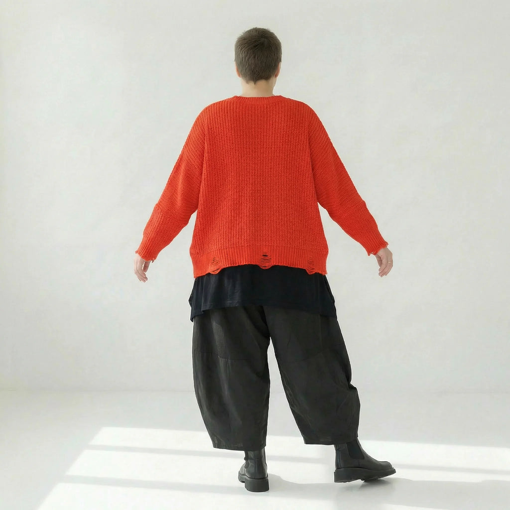  AKH Premium Überwurf in kastiger Form, aus Baumwolle, P1032.2602, Orange, Ausgefallen