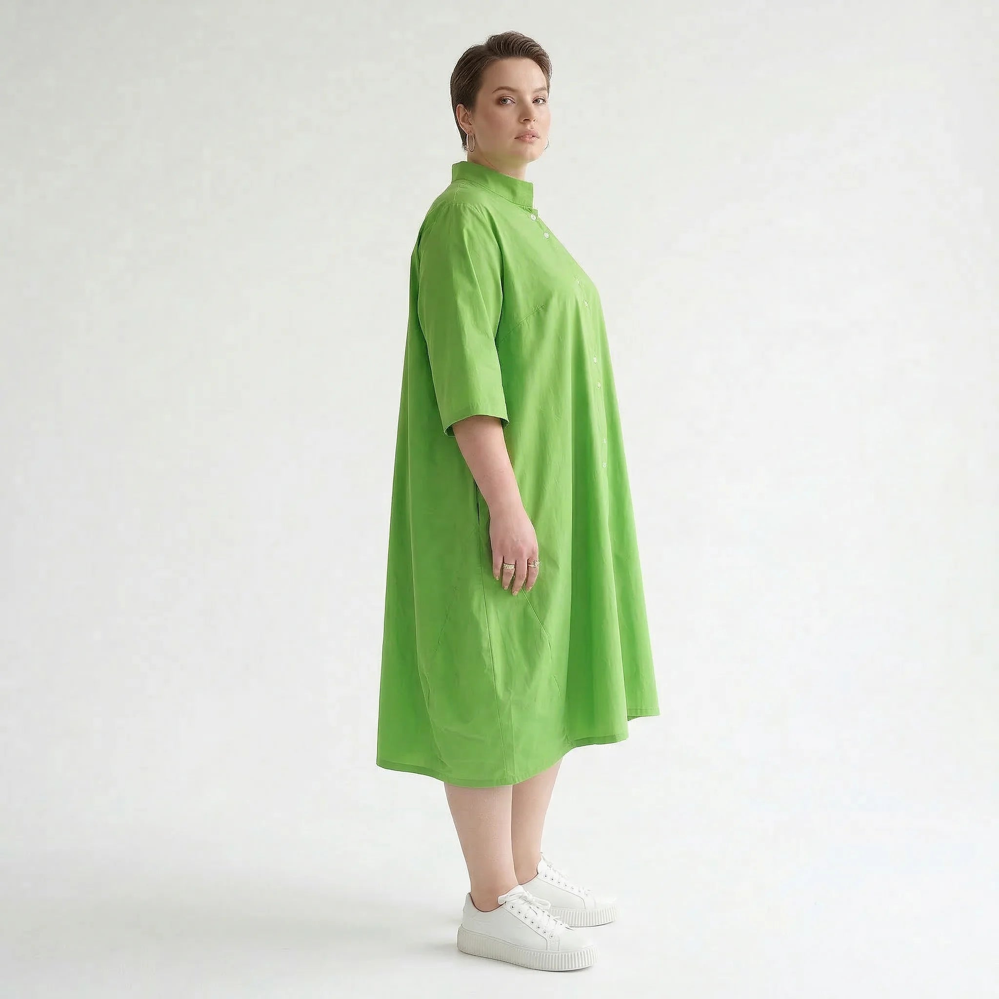 Legere Oversize Bluse in stilvollem Lagenlook mit feiner, leichter Popeline für besondere Momente, Apfelgrün