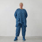 Luftig leichtes Oversize Big Shirt aus feinster Baumwoll Popeline im ausgefallenen Lagenlook, Petrol