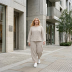 Luftig leichte Oversize Jacke im ausgefallenen Lagenlook mit zeitlosen Streifen, Sand/Weiß
