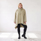 Damen Shirt Lagenlook Baumwolle Beige, Vokuhila, Langarm, Daumenloch, Oversize große Größen – Rafay