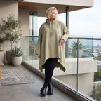 Damen Shirt Lagenlook Baumwolle Beige, Vokuhila, Langarm, Daumenloch, Oversize große Größen – Rafay
