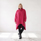 Damen Shirt Lagenlook Baumwolle Pink, Vokuhila, Langarm, Daumenloch, Oversize große Größen – Rafay