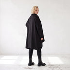 Damen Shirt Lagenlook Baumwolle Schwarz, Vokuhila, Langarm, Daumenloch, Oversize große Größen – Rafay