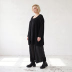 Damen Shirt Lagenlook Baumwolle Schwarz, A-Linie, Oversize große Größen – AKH Premium