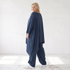 Damen Shirt Lagenlook Lyocell Petrol, gerader Schnitt, Kurzarm, Oversize große Größen – AKH Premium