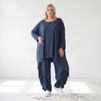 Damen Shirt Lagenlook Lyocell Petrol, gerader Schnitt, Kurzarm, Oversize große Größen – AKH Premium