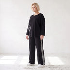 Ballonhose mit elastischem Bund und weissen Kontraststreifen im sportlichen College Look