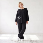 Ballonhose mit elastischem Bund und weissen Kontraststreifen im sportlichen College Look