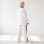 Kastiges Langarmshirt mit Statement Print und Außennähten aus French Terry Stretch urban