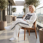Kastiges Langarmshirt mit Statement Print und Außennähten aus French Terry Stretch urban