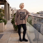 Streetwearshirt mit Chaos Club Print aus French Terry kastig mit Außennähten wärmend