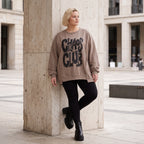 Streetwearshirt mit Chaos Club Print aus French Terry kastig mit Außennähten wärmend