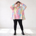 Plüschshirt in A-Linie mit Rollkragen und Langarm weich warm und kuschelig für Winter