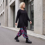 Haremshose aus Jersey mit Netzstoff und Fransen bequemem Dehnbund im trendigen Look