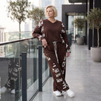 Braune Fleece Ballonhose mit Stretch Schnürbund und Taschen für winterlichen Komfort