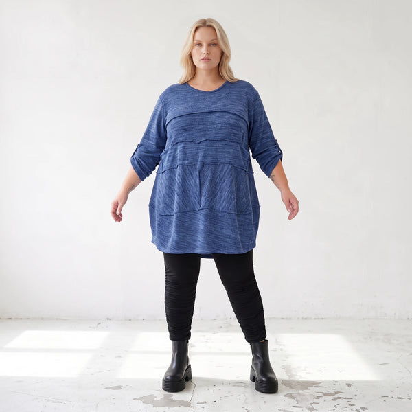Feiner Strickpullover in A-Linie mit Stretchanteil weich wärmend Made in Italien