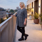 Kuschelig weiches Strickshirt in A-Linie mit Faltennahtmuster und Elasthan winterwarm