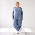 Langarmshirt in Glockenform aus weichem Stretchstoff mit Rundhalsausschnitt Basic