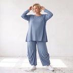 Langarmshirt in Glockenform aus weichem Stretchstoff mit Rundhalsausschnitt Basic